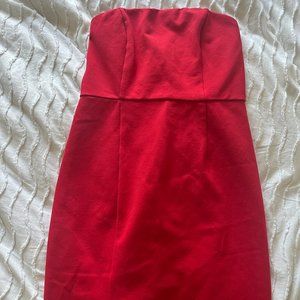 Gently used strapless, red, short Lulu's dress Women's size S!